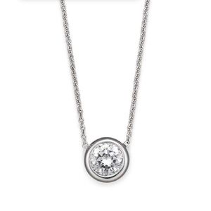 Roberto Coin 18k white gold diamond bezel necklace